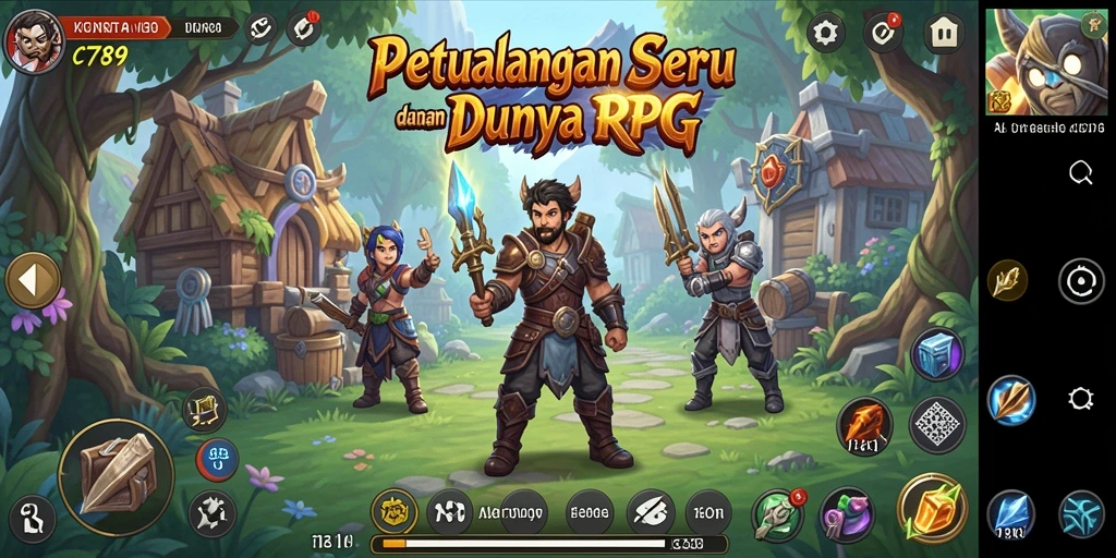 Screenshot utama C789 menampilkan aksi intens dalam petualangan RPG.