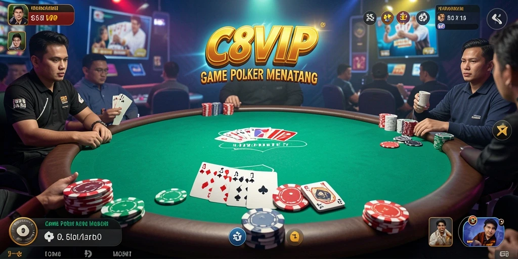 Gambar tampilan permainan Poker yang seru di C8VIP.