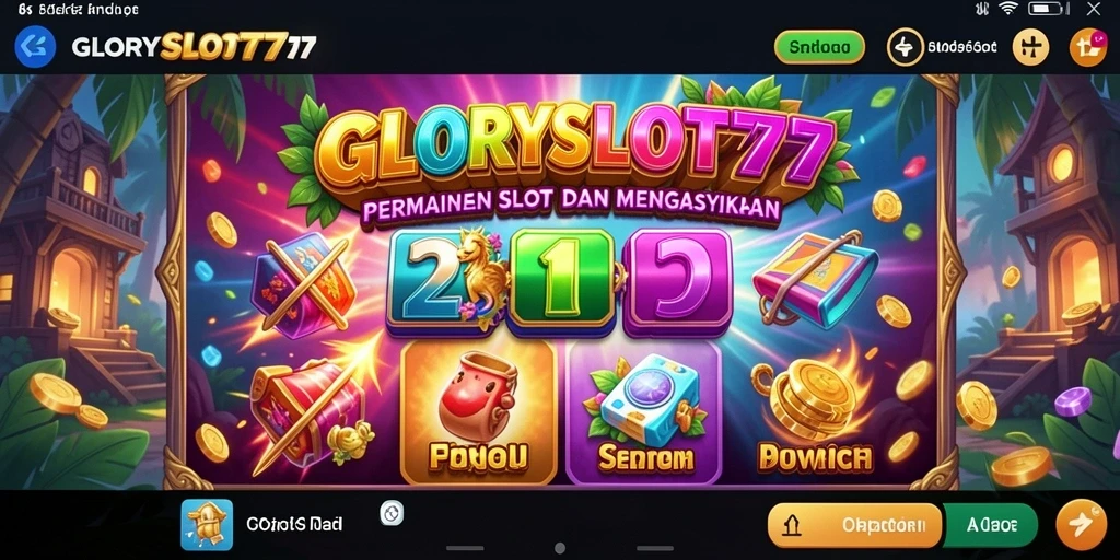 Tampilan gameplay menarik di GLORYSLOT777 dengan berbagai tema slot.