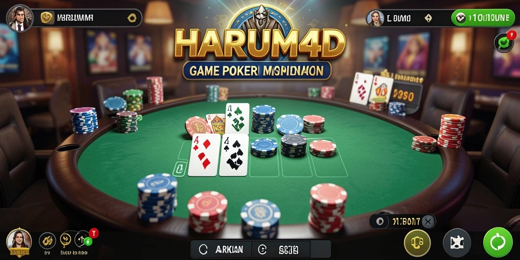 Tampilan menarik gameplay poker di HARUM4D.