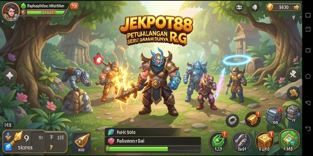 Tampilan gameplay JEKPOT88 yang menakjubkan dan penuh aksi RPG.