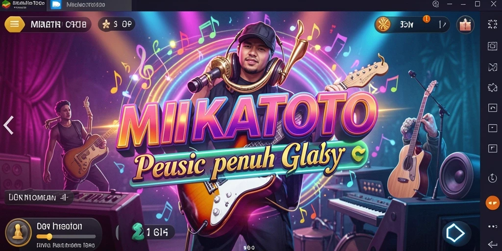 Tampilan gameplay menyenangkan dari MIKATOTO dengan berbagai lagu.