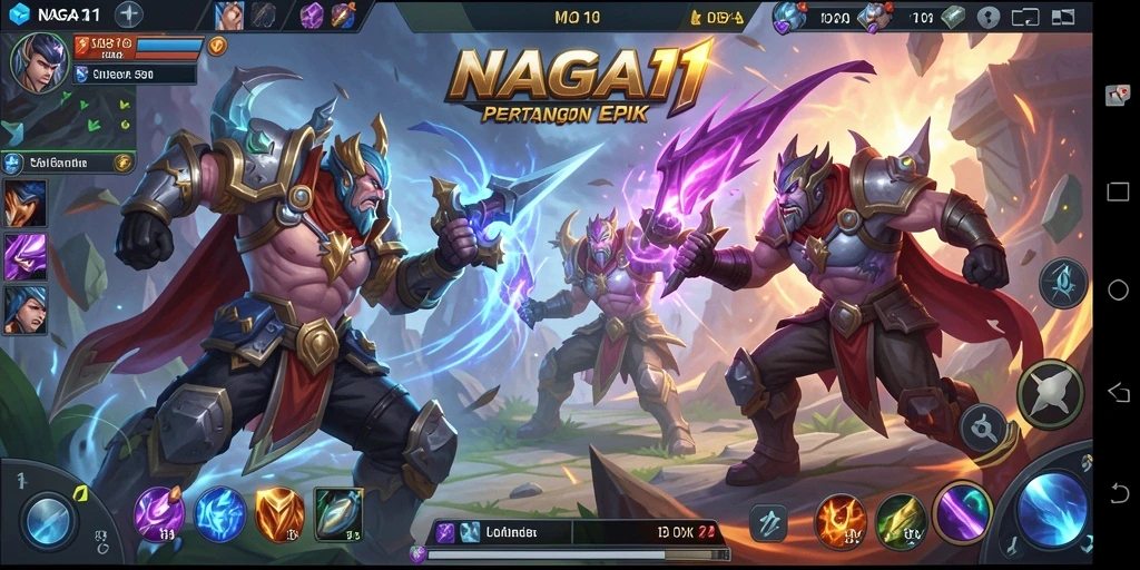 Screenshot NAGA11 menampilkan aksi mendebarkan dalam pertempuran MOBA.
