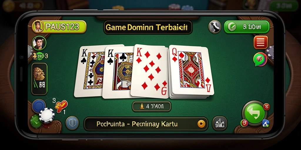 Tampilan gameplay seru dalam aplikasi PAUS123, permainan Domino yang menarik.